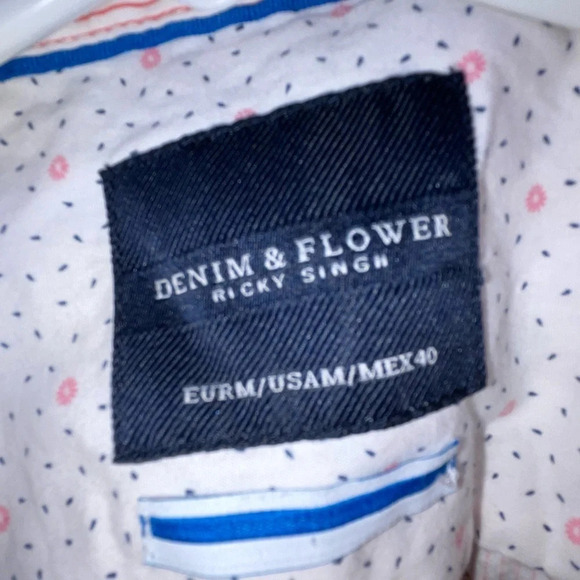 Denim & Flower Ricky Singh Hawaiian Short Sleeve Shirt Men’s Size Medium Hula - Picture 5 of 7